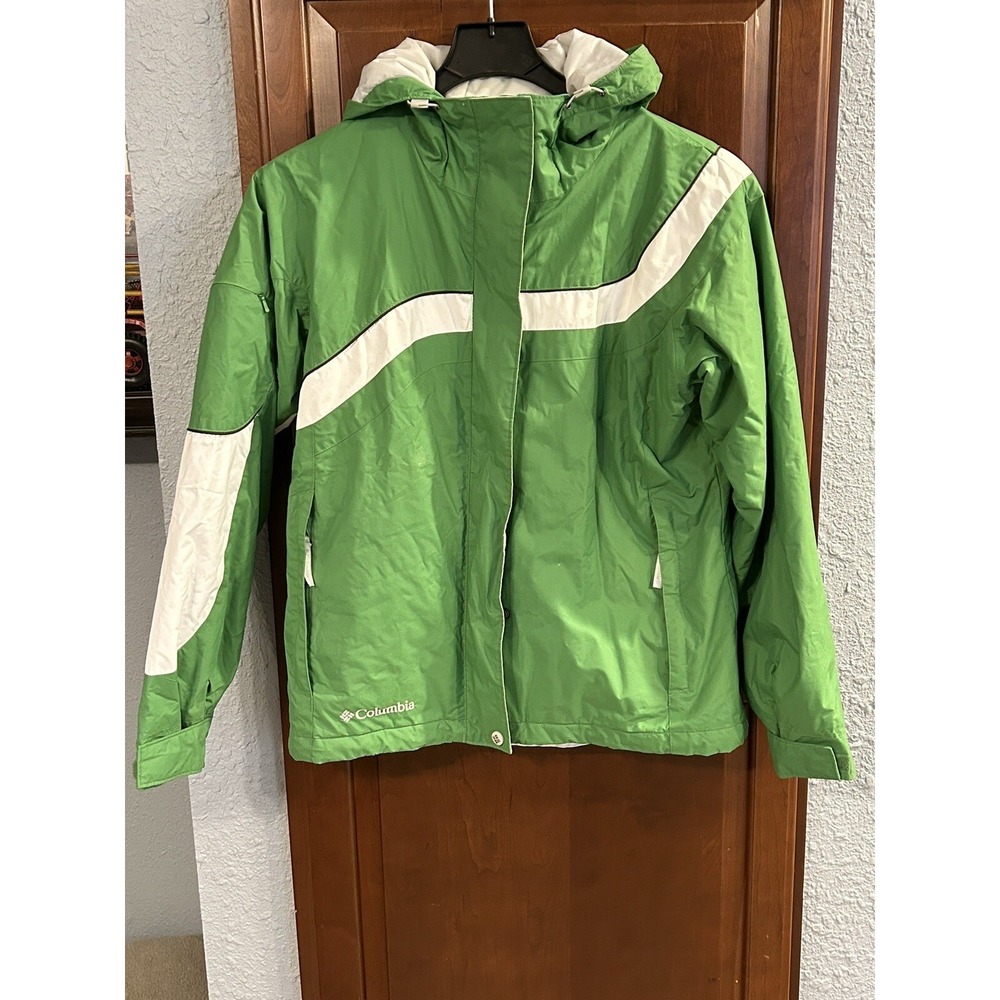Columbia Kelly Green vintage windbreaker Waterproof Jacket Women's medium